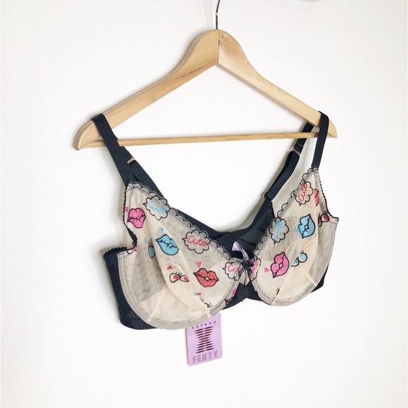 Savage X Fenty sheer cute lip embroidered bra - Picture 8 of 9